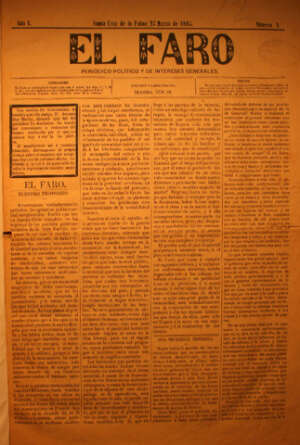 El Faro  Peridico poltico y de intereses generales. -Ao I, nmero 1, 23 de marzo de 1885