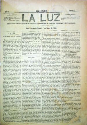 La Luz  Peridico de noticias e intereses generales, y algo de ciencias y literatura.. -